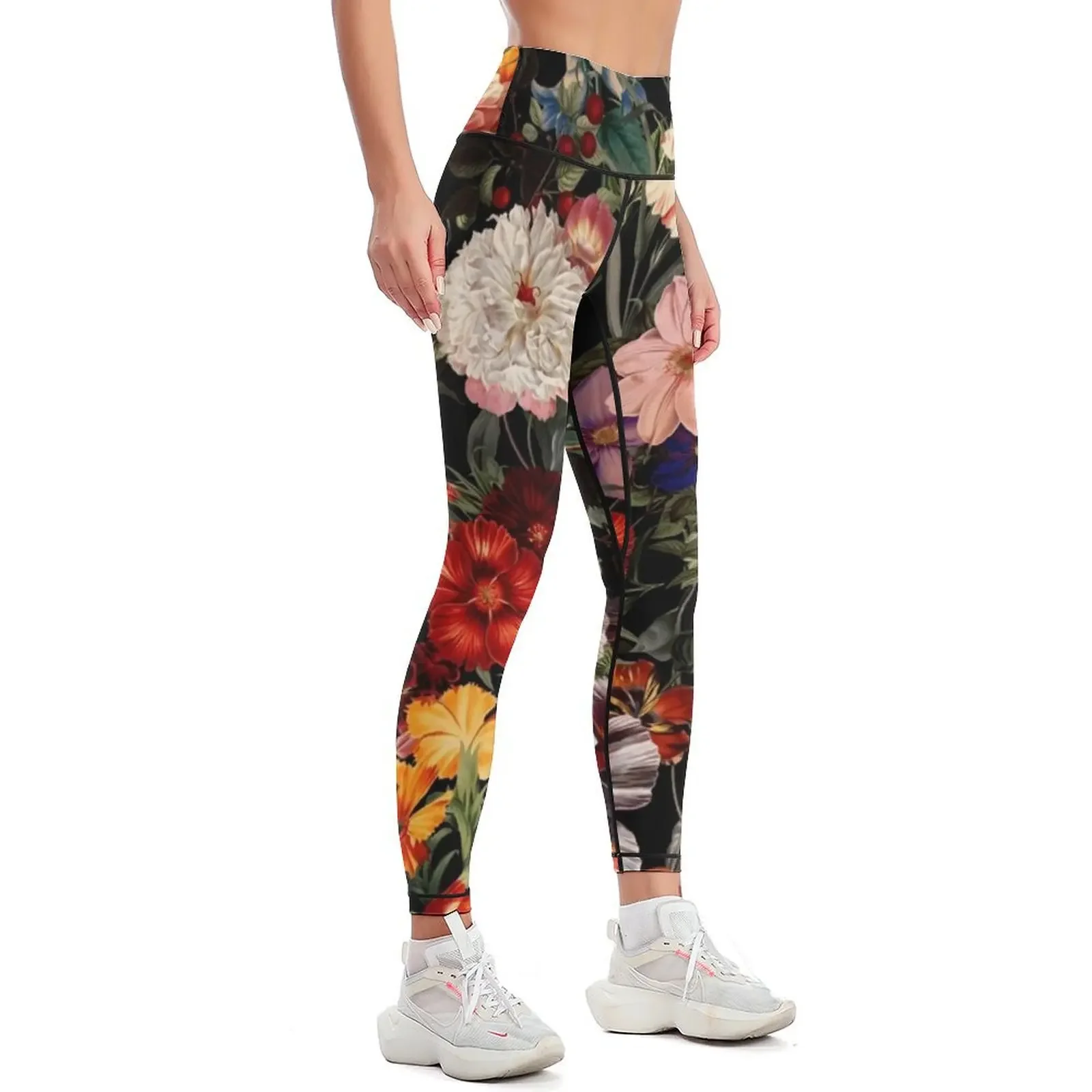 Exotic Night Garden Leggings high waist sport set gym clothing Women sportwear Womens Leggings