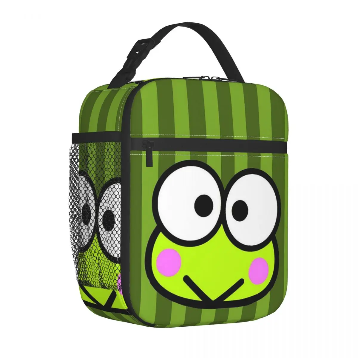 Custom Keroppi Big-eyed Frog Insulated Lunch Bag for School Office Food Resuable Thermal Cooler Bento Box Women Kids