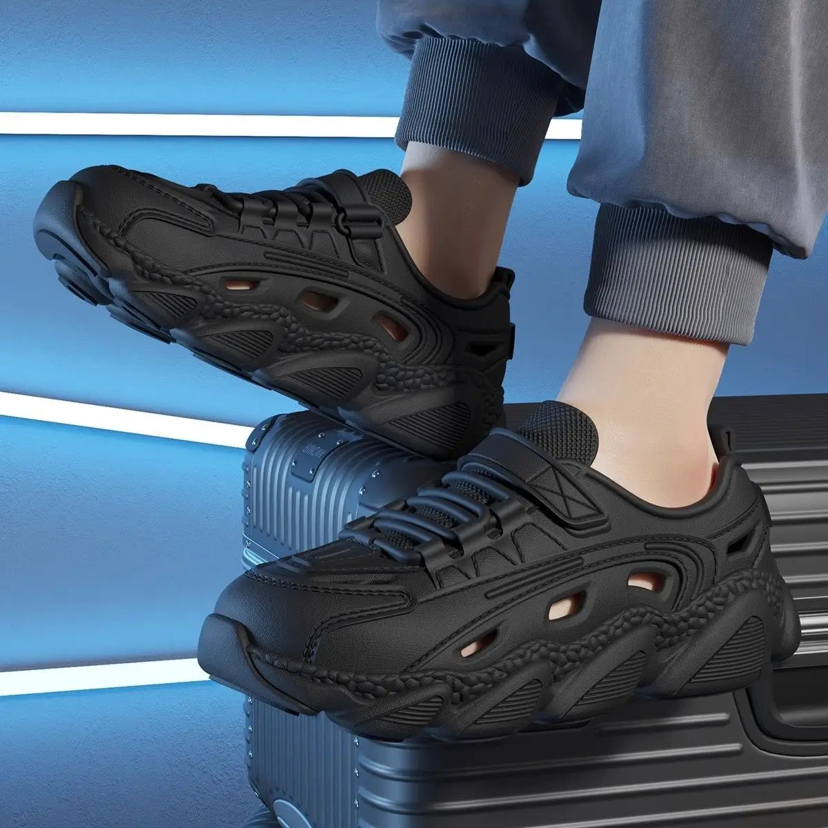 Punta cerrada Trekking deportes con plataforma hombre adulto sandalias venta verano uso diario transpirable Eva Casual comprar zapatos con agujeros para hombres