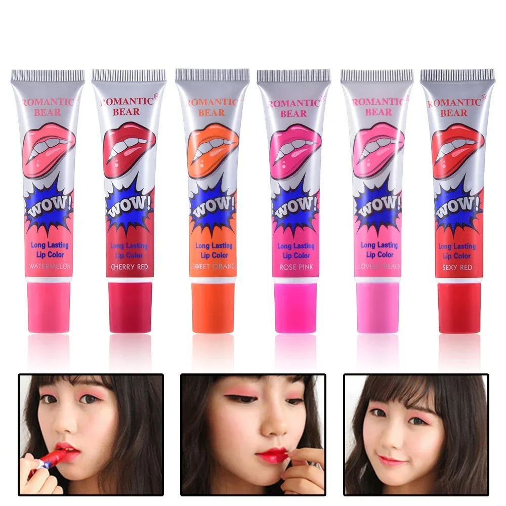 Amazing 6 Colors Peel Off Liquid Lipstick Waterproof Long Lasting Lip Gloss Mask Moisturizer Makeup Tear Pull Lip Tint Cosmetic