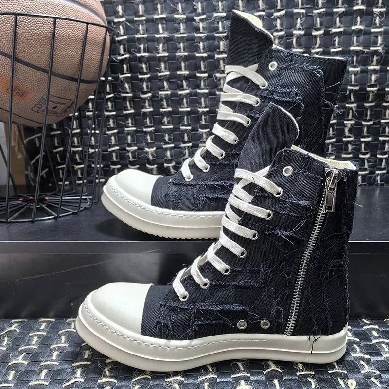 Men Shoes For Women Casual Canvas High Top Ankle Boots Make old Tassels Owen Vintage Original Luxury Skateboard Dance Sneakers