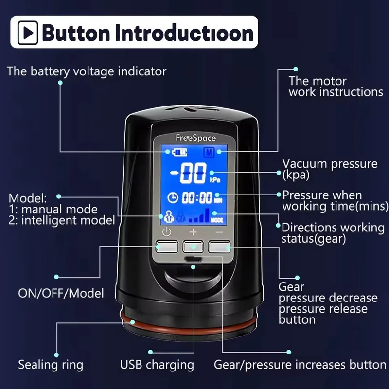 جديد مضخة القضيب مضخة تفريغ الانتصاب الكهربائية USB قابلة للشحن التلقائي القضيب توسيع القضيب موسع الذكور المكبر لعبة الجنس