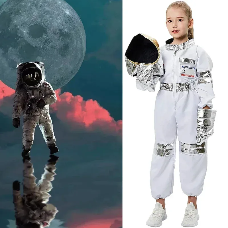

Children's White Space Astronaut Suit New Cosplay Space Astronaut Uniform Masquerade Birthday Gift Space Astronaut Suit