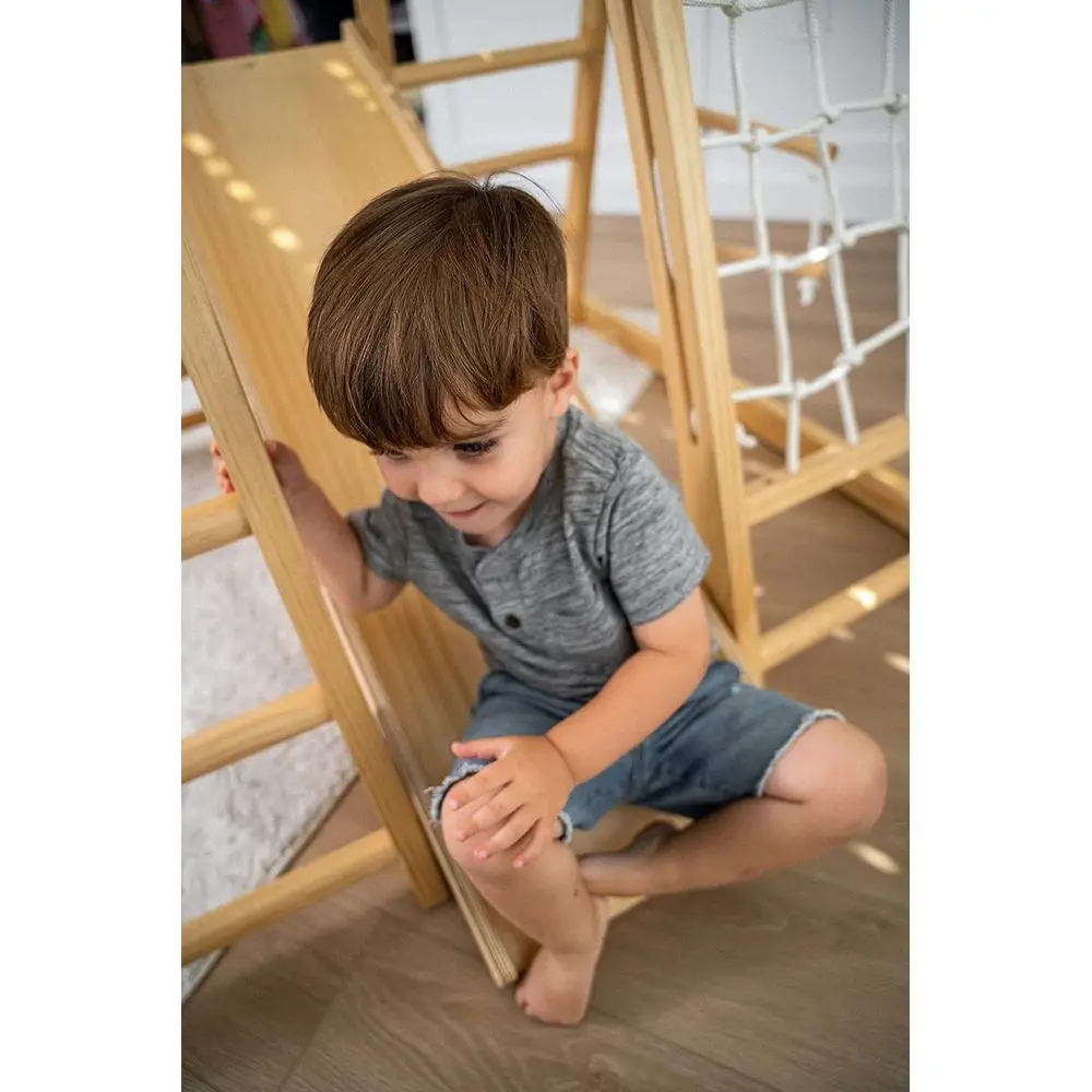 Magnólia Playground interno 7 em 1 Jungle Gym Playset para crianças de 2 a 6 anos - Slide, parede de escalada, alpinista de parede de corda, Macaco B