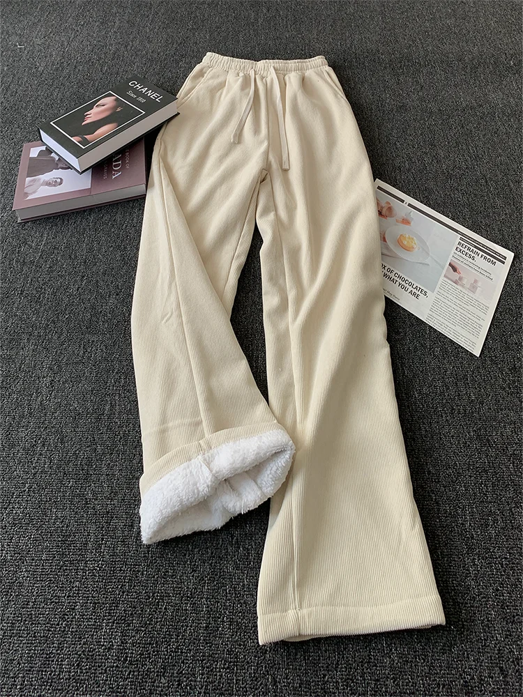 

Cleanfit White Lamb Velvet Sweatpants ex Winter Northeastern China -40 Deees Cold Resistant Warm Corduroy Pants