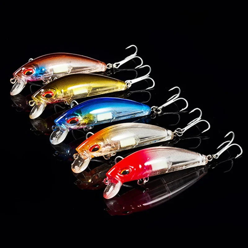 3D Eyes Luminous Minnow Fishing Lures 7cm 11.5g Jig Sinking  Wobblers Hard Bait Artificial Crankbait Night Fishing Pesca