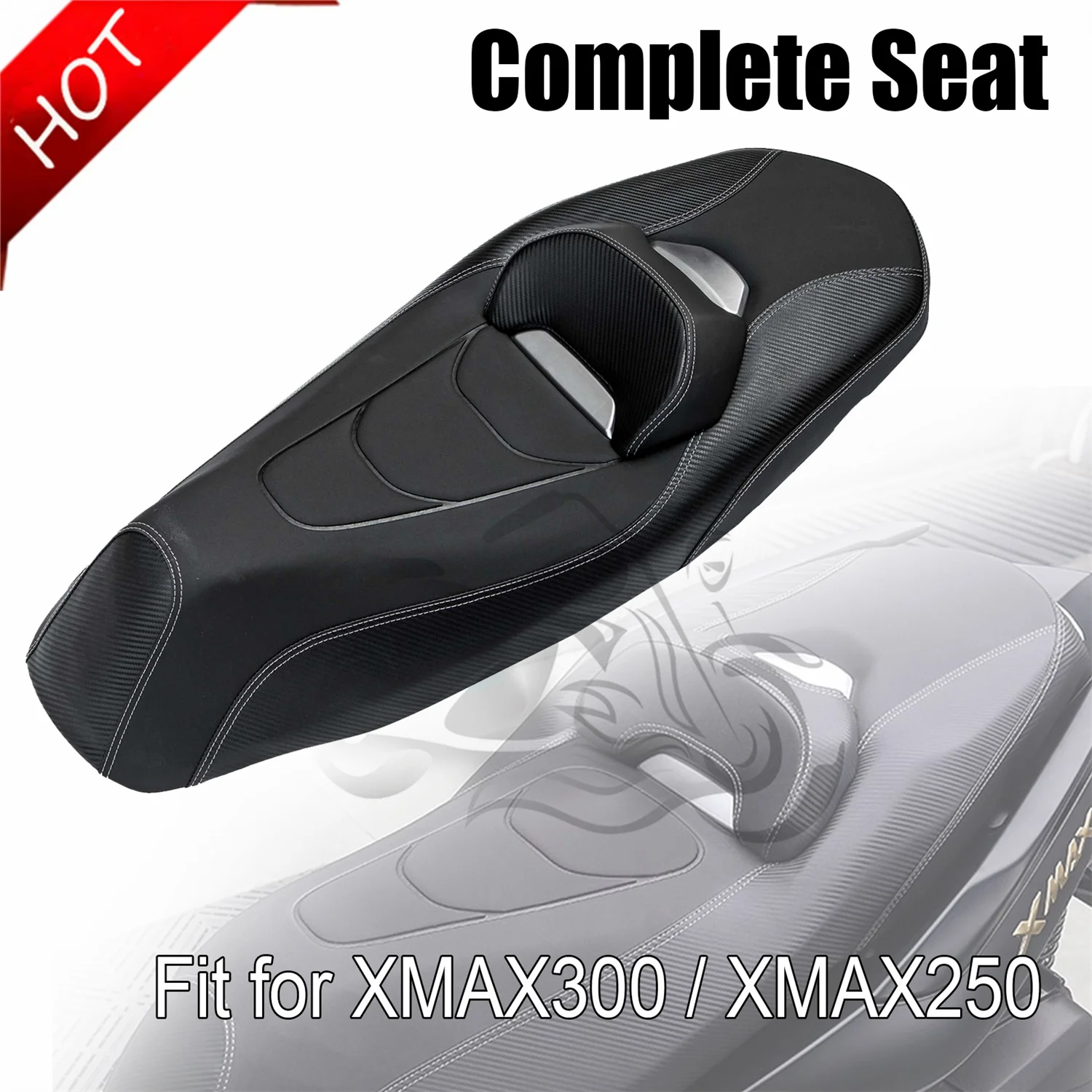 Fit For 2018 - 2022 YAMAHA XMAX300 XMAX250 Motorcycle Complete Seat Pillion Cushion Black X-MAX 300 XMAX 250 YP300 2019 2020 21