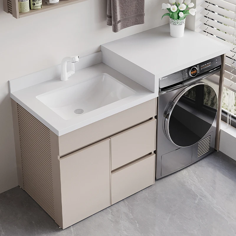 

Balcony Washing Machine Integrated Cabinet Combined Laundry Pool Basin Wash significant other bathroom Wash basin Space