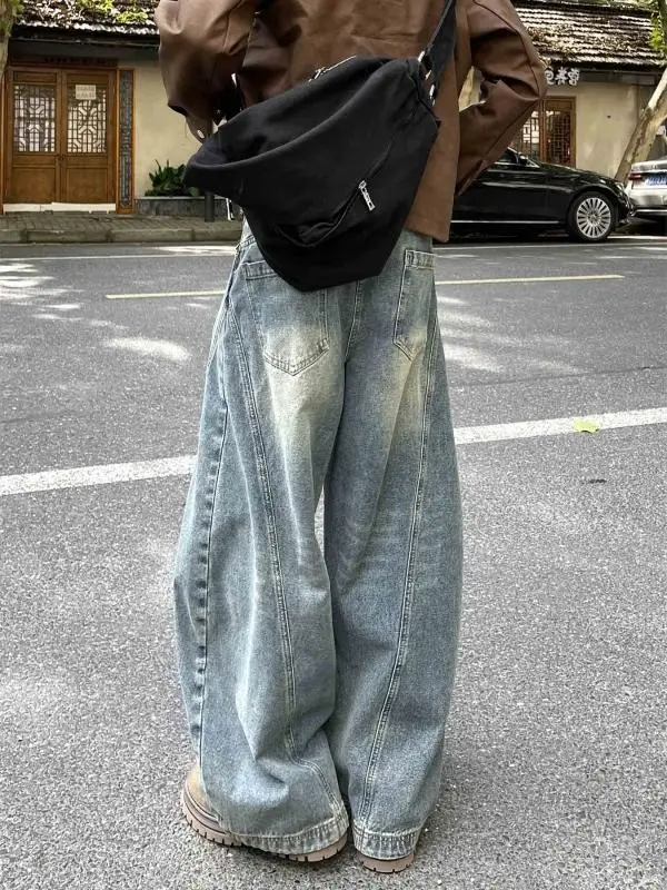 

Men's And Women's Wide Leg Jeans Spring New Sle American Retro Knife Loose Straight Long Pants Trendy And Haome