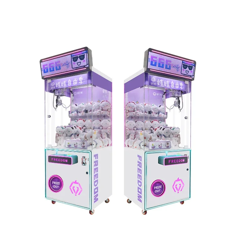 Wholesale Custom Pink Coin Operated Toy Vending Arcade Claw Crane Machine Cheap Doll Claw Machine Doll Machine Shop