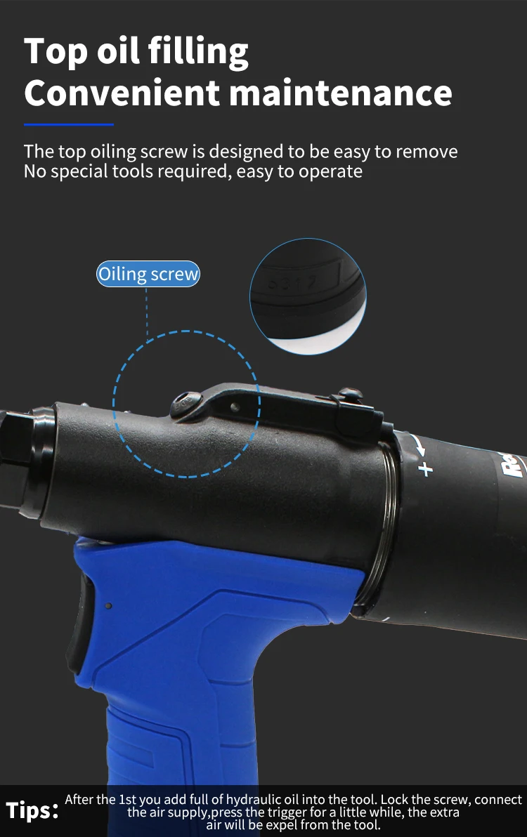 Lightweight Pneumatic Riveter Automatic Rivet Nut Gun M3 to M12 Hydraulic Industrial Quick Riveting Tool Upgraded RL-6312/RL-618