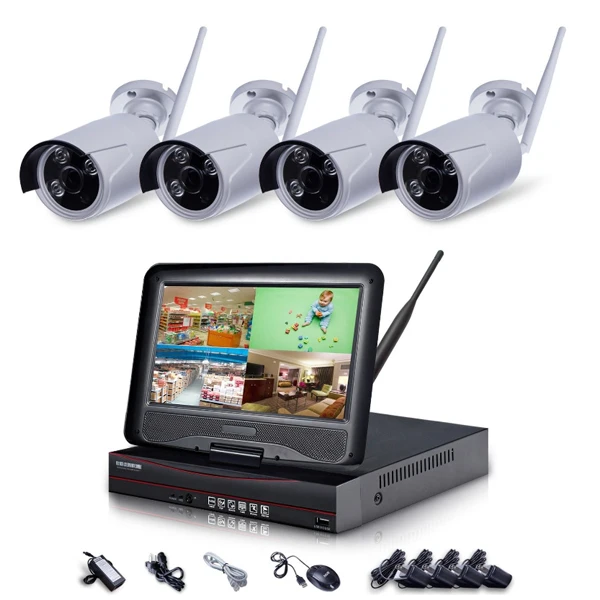 

4chs 1080P Wifi NVR with 10.1 inches Monitor home security camera system wireless