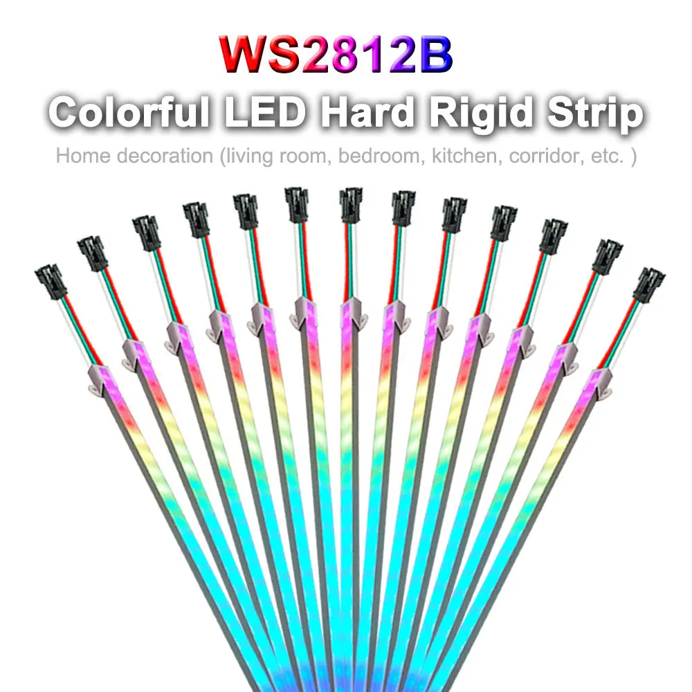 DC5V WS2812B Individually Addressable 5050 RGB Smart U Aluminum Rigid Bar Profile Strip 3PIN 33/50CM Cabinet Light  Decoration