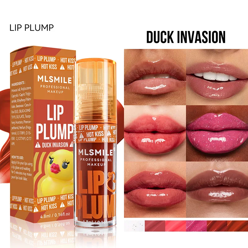 Duck Lip Plumping Lip Gloss Elasticity Essential Sexy Labial Care Mirror Jelly Lip Glaze Pearlescent Liquid Lip balm tool Makeup