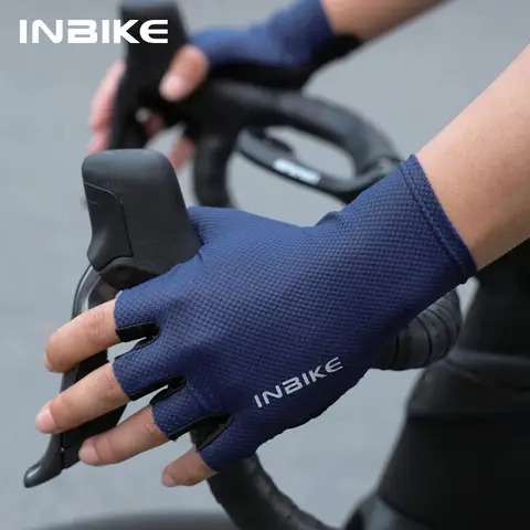 INBIKE 사이클링 장갑 반 손가락 여름 남성 여성 MTB 장갑 충격 흡수 산악 자전거 스포츠 장갑 사이클링 액세서리