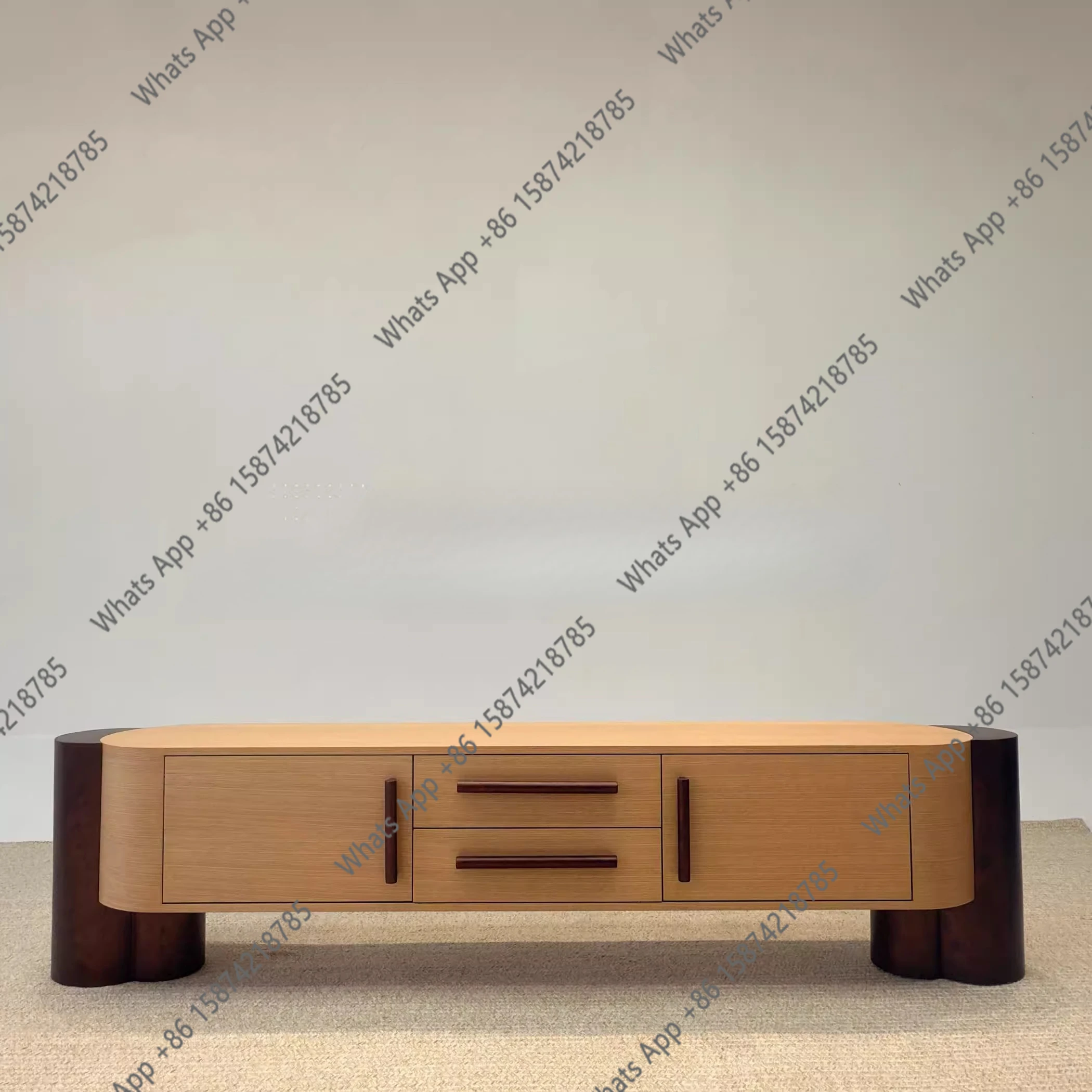 

Medieval retro TV cabinet simple model room storage designer wall living room locker