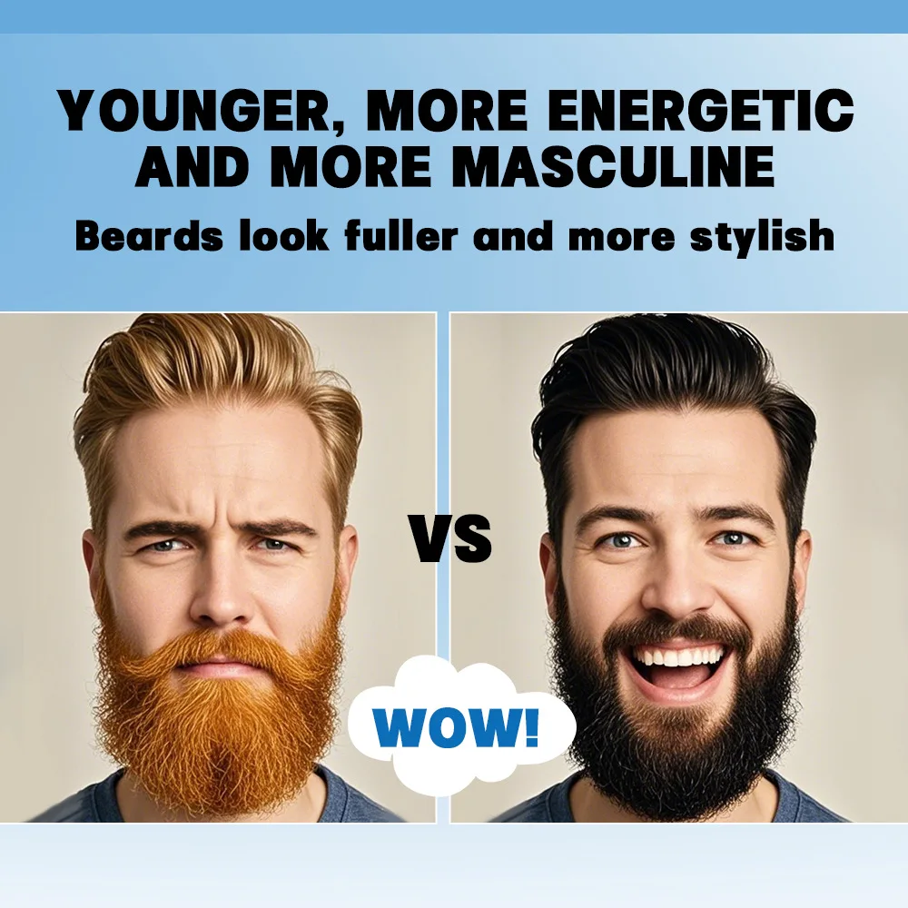 مجموعة صبغ ألوان اللحية والشعر للرجال - تغطية رمادية تدوم طويلاً لشعر اللحية والرأس. مظهر طبيعي، سهل الاستخدام في المنزل