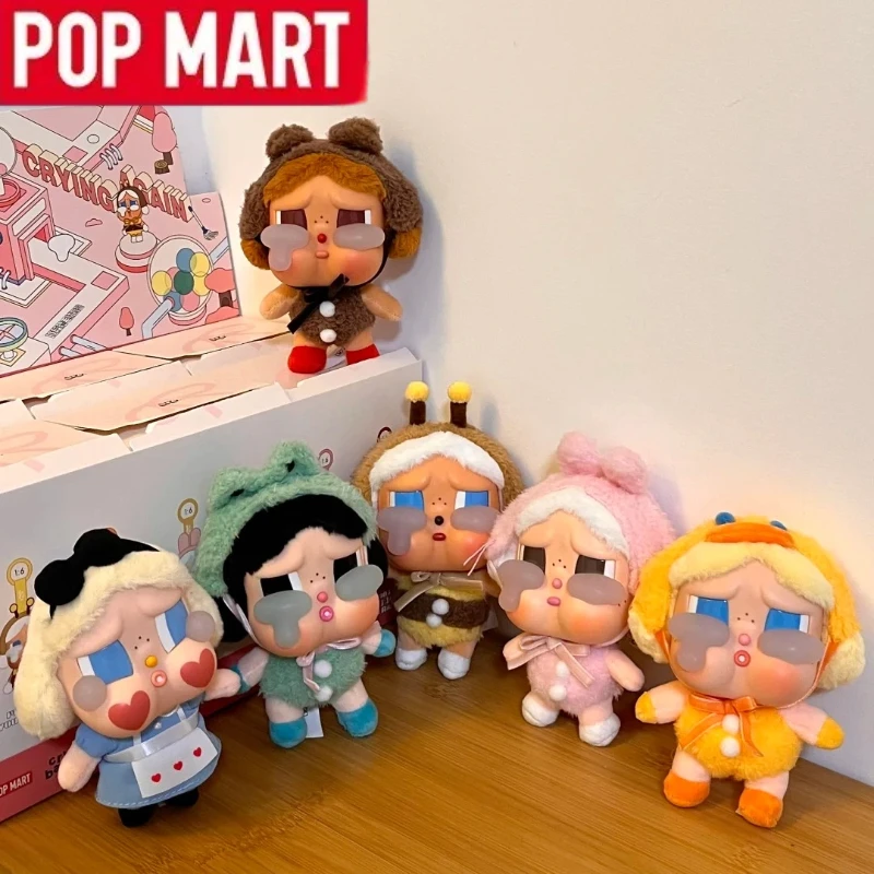 POP MART CRYBABY Seri Crying Again Boneka Mainan Blind Box Original Lucu Anime Hiasan Meja Koleksi Kotak Misteri Tas Kejutan