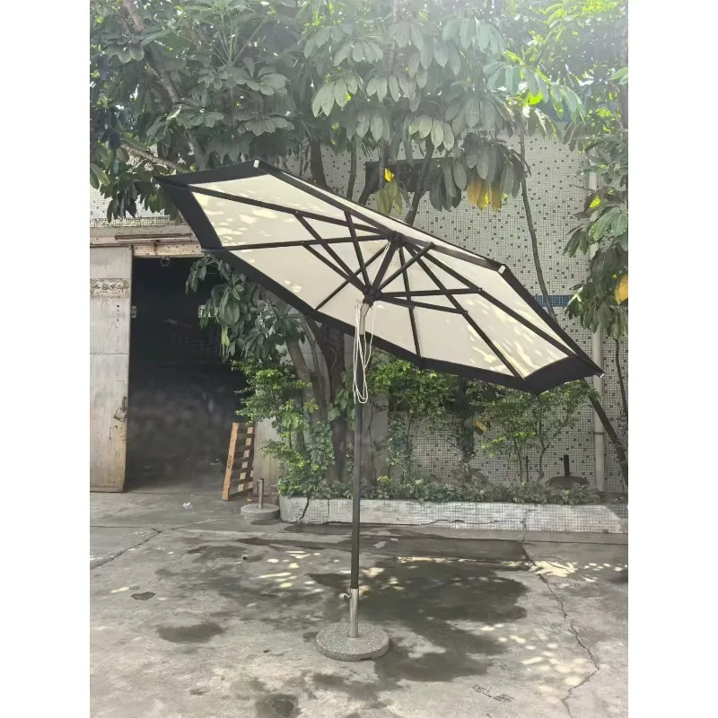 Custom Logo 10FT Heavy Duty Aluminum High Windproof Cantilever Beach Umbrella 360 Rotating Fade-resistant Outdoor Furniture