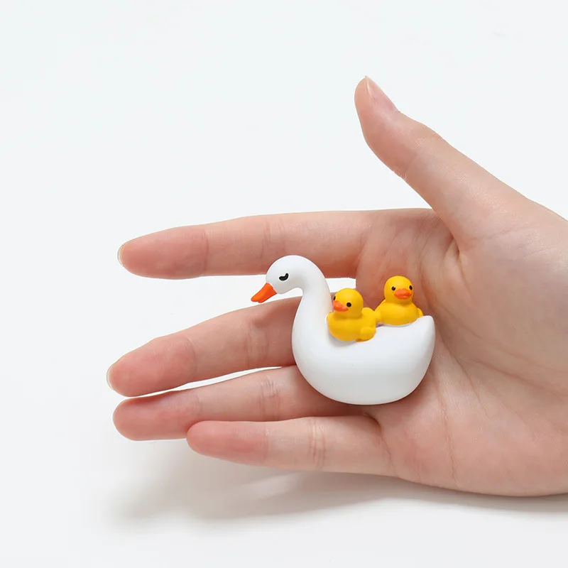 Little Yellow Duck Refrigerator Magnet Duck Mother Carrying Little Duck Cartoon 3D Animal Magnetic Sticker Decoration Photo Wall