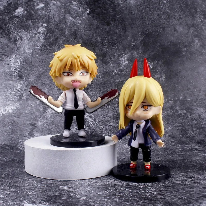 6 قطعة رجل المنشار Denji قوة نموذج لجسم أنيمي Pochita عمل تمثال لعبة فيلم الكرتون الحلي تمثال دمية لمحبي هدية #5