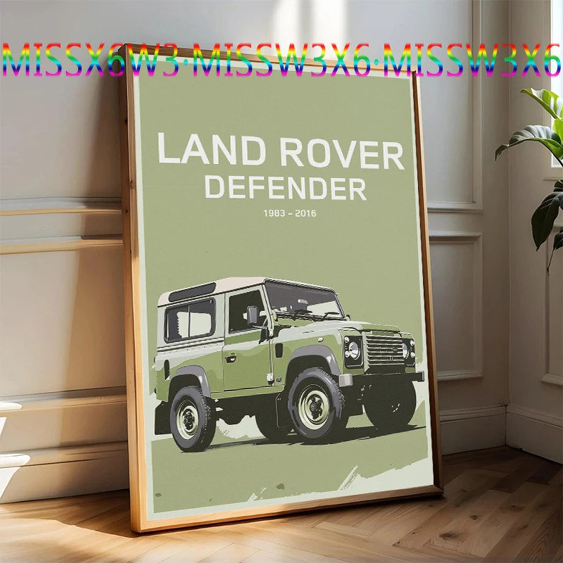 Land Rover Defender 90 Offroad Poster Land Rover Retro Automotive Poster Canvas Prints Classic Off-road Vehicle Aesthetic Print