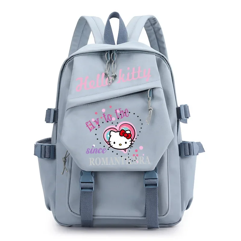 Sanrio-mochila con parche de transferencia de calor para estudiantes, morral escolar con estampado de dibujos animados, de lona para ordenador