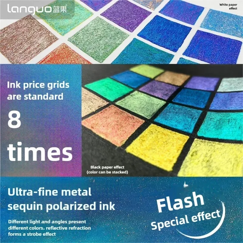 LANGUO 158/4 ألوان بريق تأثيرات هلام القلم 1.0 مللي متر سعة كبيرة الكتابة الفن اللوحة رسم أقلام اللوازم المدرسية القرطاسية
