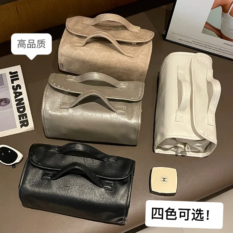 Lazy Detachable Hanging Makeup Bag, Portable Four in One Handheld Foldable Cream Makeup and Grooming Storage Bag