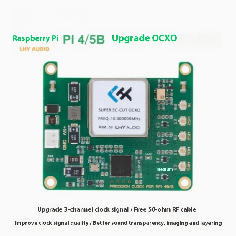 LHY Raspberry Pi 4B/5 upgraded OCXO ultra-low phase noise constant temperature crystal oscillator PLL clock board