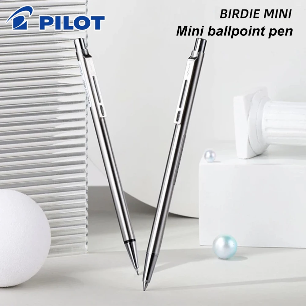 

New Japan Pilot Mini Ballpoint Pen BIRDIE MINI 0.7mm Metal Mini Portable Pocket Pen Black Writing School Office Supplies