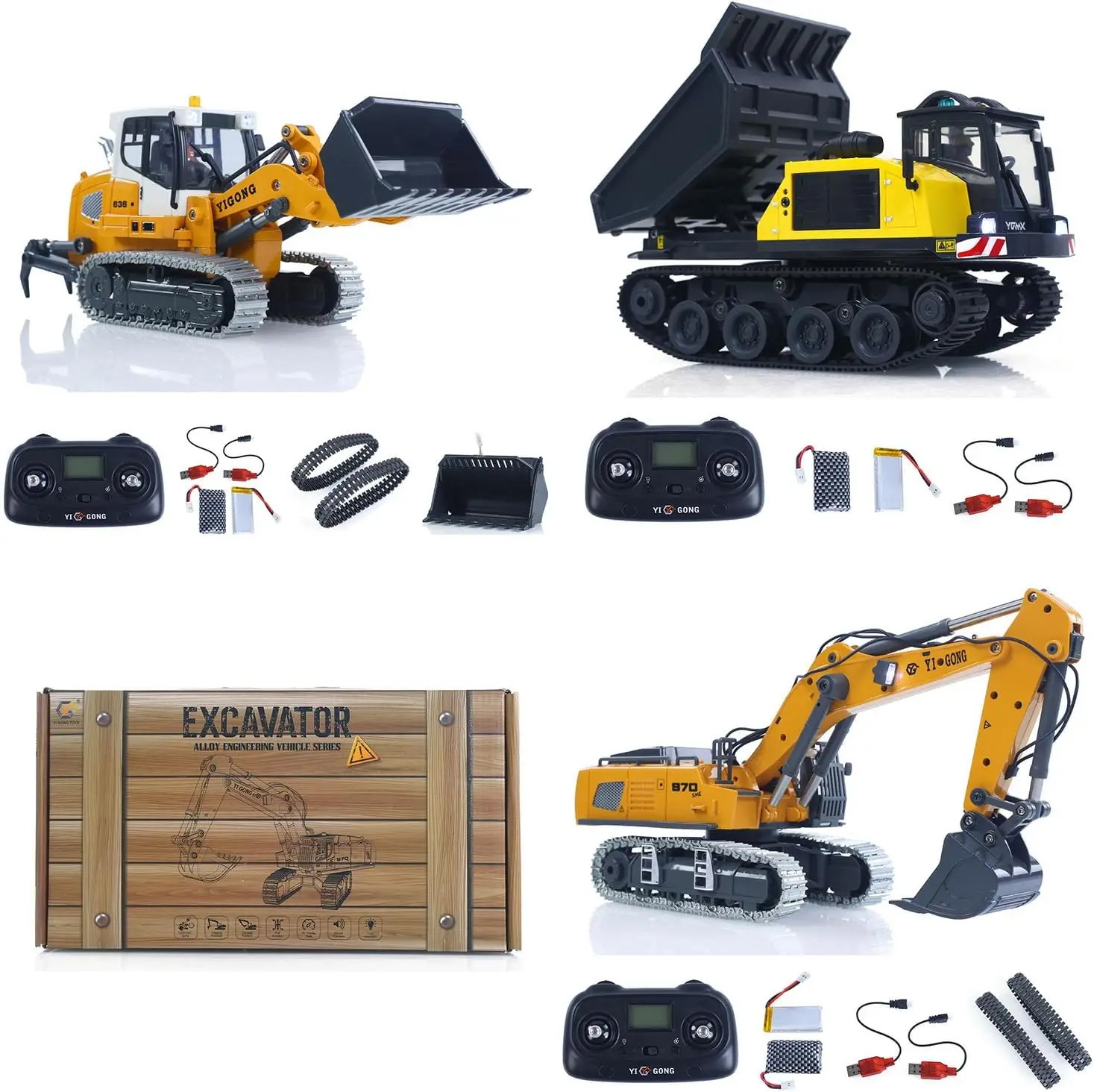 1/50 Radio Control Excavator K970 Electric RC Loader LR636 Dump Truck Model T14R Construction Vehicle Lights Sounds Unit for Age