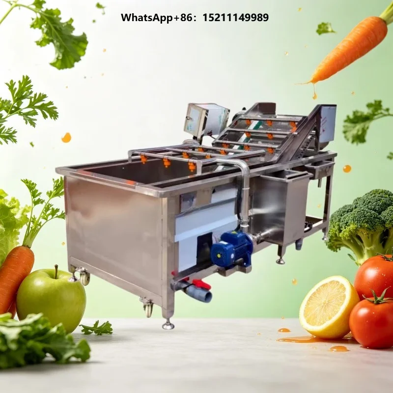 Automatic Industrial air Bubble Washing Machine for Fruit & Vegetable Cleaning for Food Processing Factory