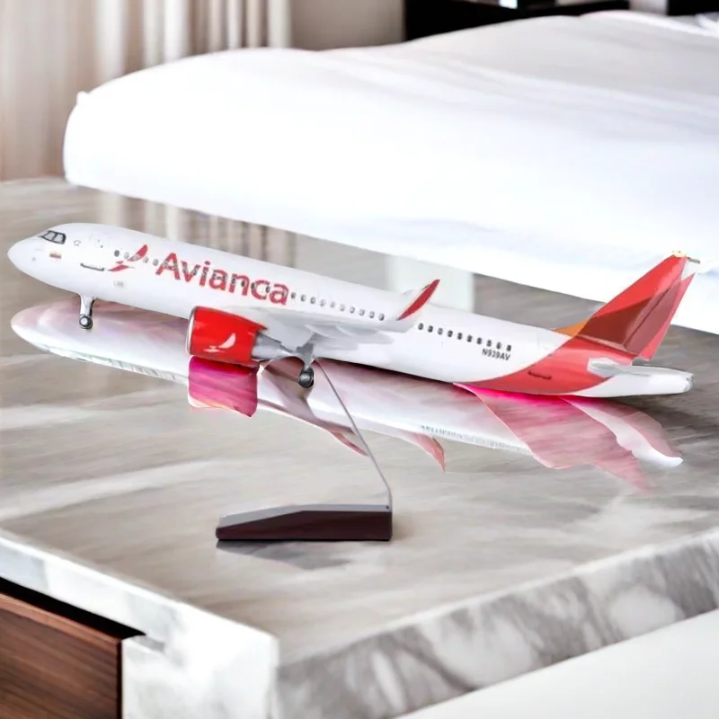 

New Resin Plane Model 47CM 1/80 Airplane A320NEO A320 NEO AVIANCA Air Airlines Model Toy Light & Wheel Landing Gear Diecast