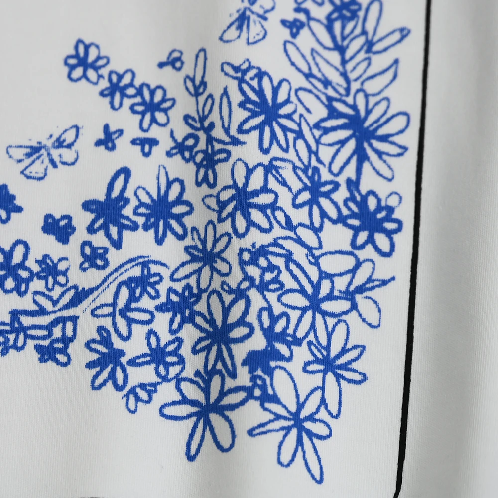 

Новая женская круглая футболка Or Sve с принтом Ne, универсальная, простой дизайн, летняя, для поездок на работу, с креативным цветочным узором с растениями