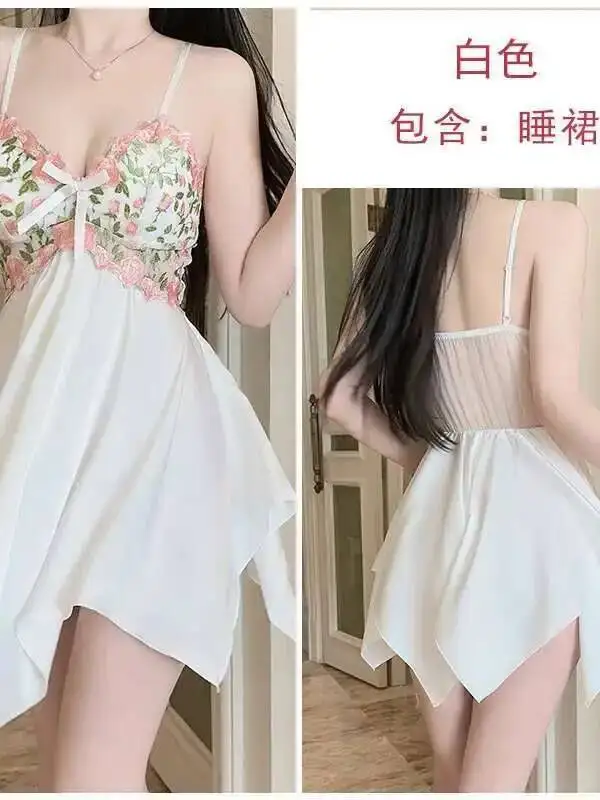 Mini robe débardeur légère de luxe, broderie de tentation, Sexy, en Satin, passionné, bretelles irrégulières, hauts élégants, UB2O