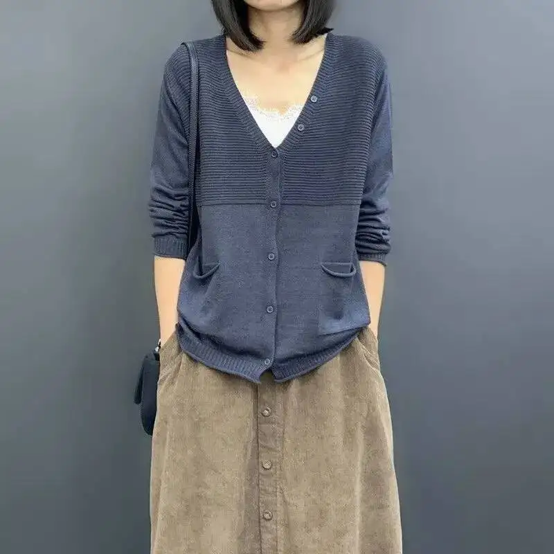 

Women S Cardigans Outerwear Solid Ladies Knit Sweaters Jacket V Neck Crochet Top Light Fashion Korean Streetwear Y K Chic