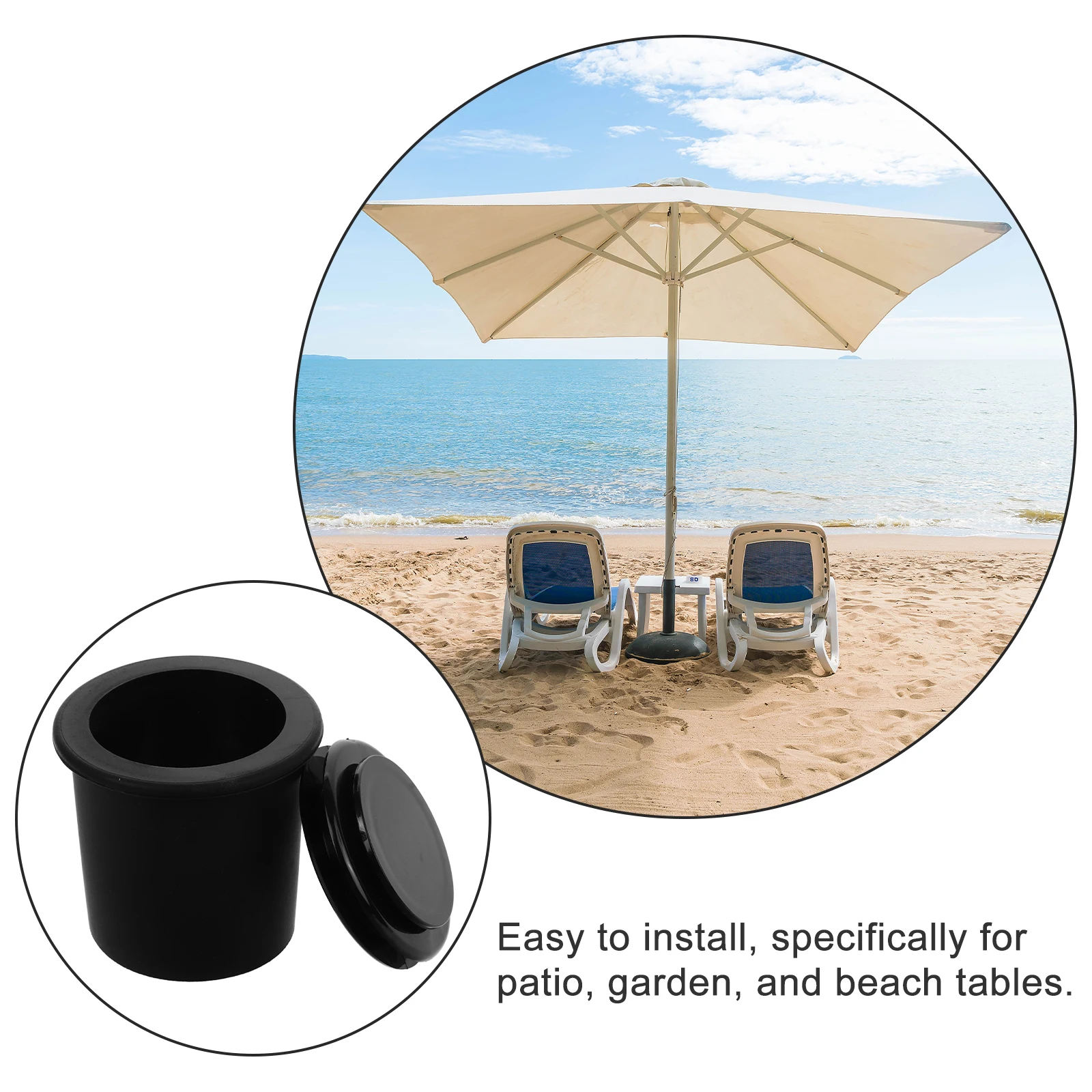 

Стильный набор колец для зонта для стола в патио, противоскользящий, простой в использовании, клин для зонта для помещений на открытом воздухе, заглушка для кольца с отверстием для зонта