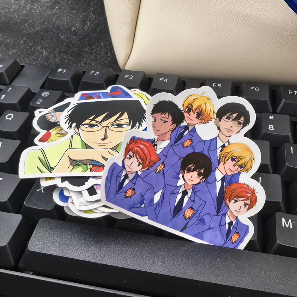 50Pcs Ouran High School Host Club Anime Stickers, Campus Romance Cartoon Decals, DIY Stickers for Fridge Luggage Laptop Phone
