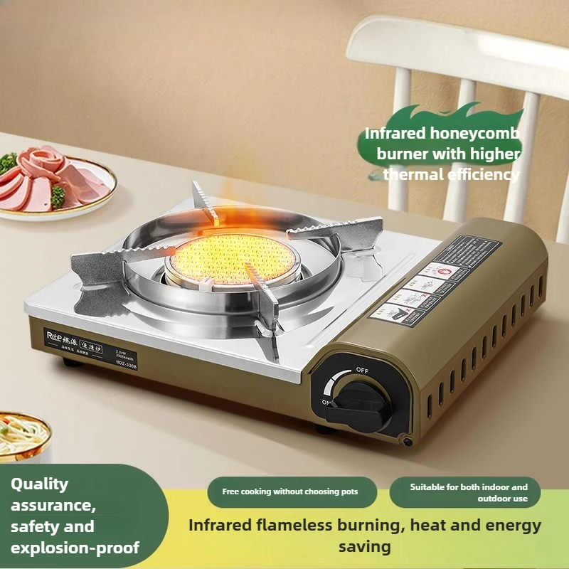 

Кассетная плита BDZ-330B, портативная газовая плита для домашнего использования, кемпинга, ветрозащитная, не собирающая посуда