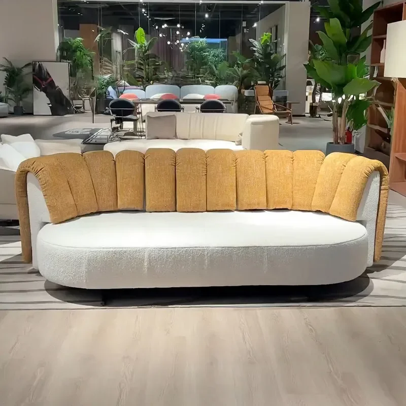 Modern light luxury sofa curved slide rotating living room simple creative designer luxury villa sofa club