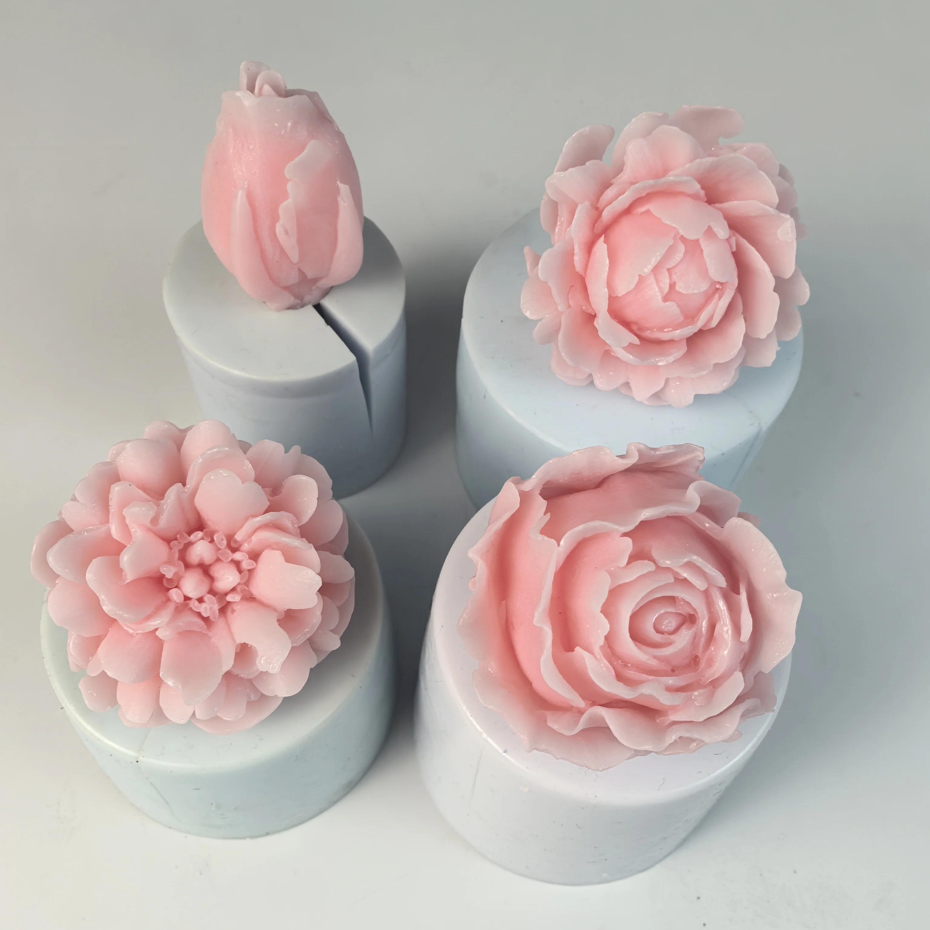 

3D Flower Moulds Rose Poney Rosebud Flowers Soap Molds Silicone Candle Mold Wedding Birthday Valentine's Day Clay Resin HC0675