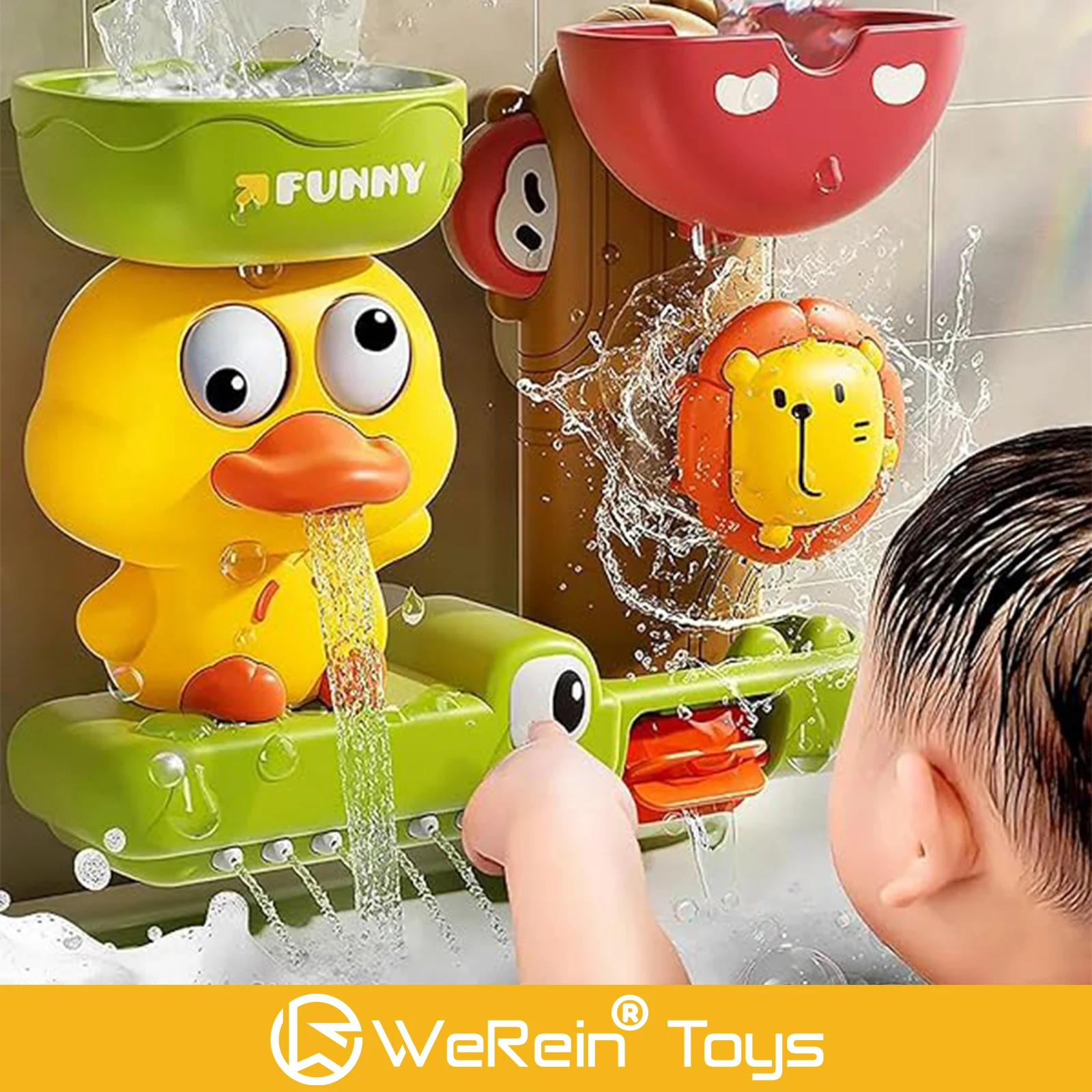 愛らしい小さな黄色いアヒルのお風呂のおもちゃ 子供向け 楽しい水遊び かわいいお風呂時間エンターテイメント