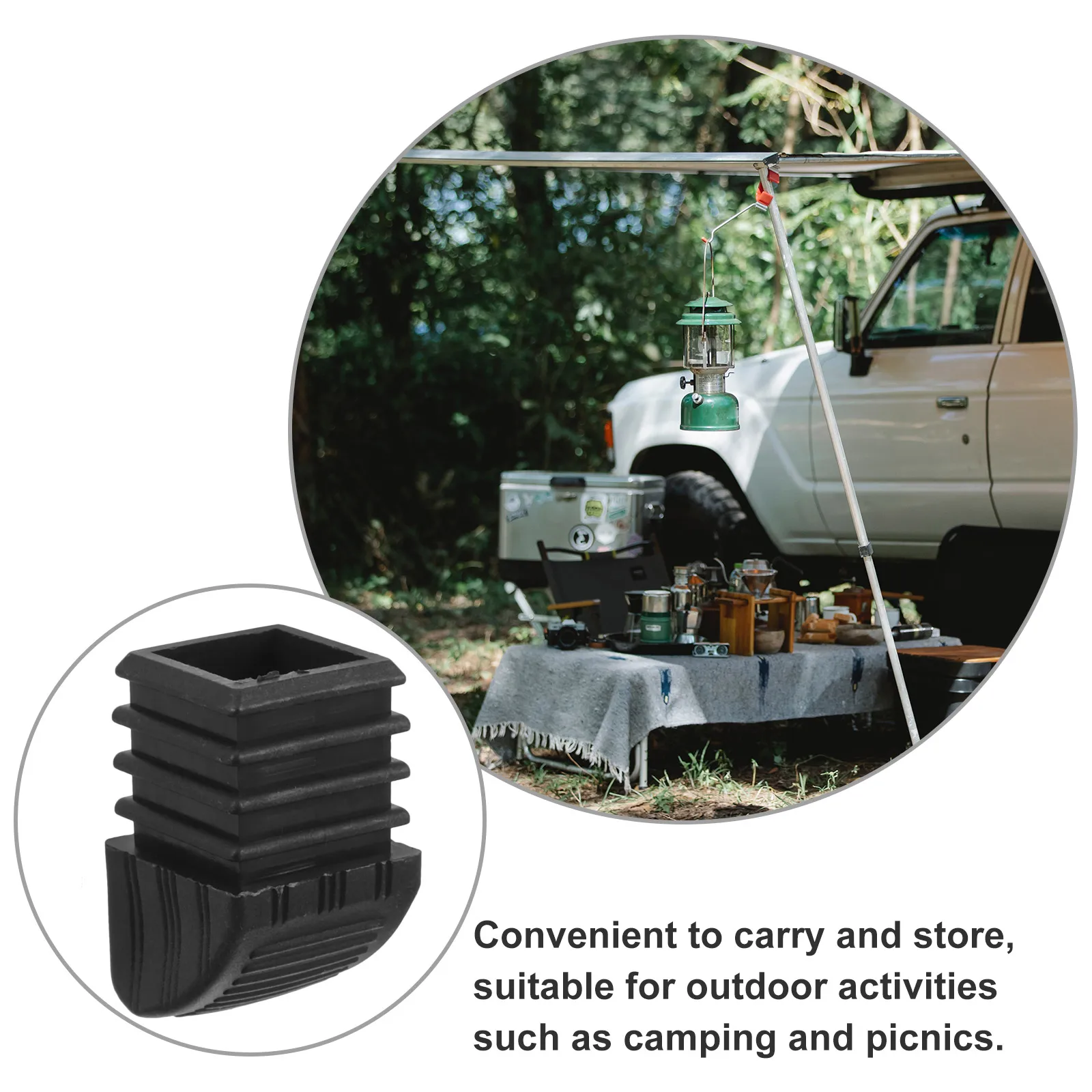 

10pcs Table Leg Plastic Accessories Aluminum Egg Roll Camping Folding Square Tube Foot Pads Black Chair Leg Covers Furniture