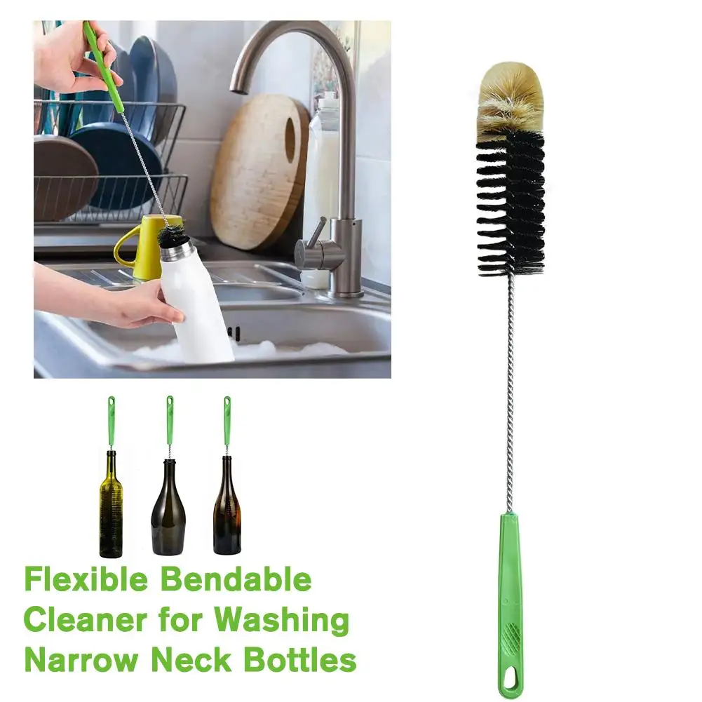 Water Bottle Brush With 40cm Long Handle Flexible Bendable Cleaner For Washing Narrow Neck Bottle Wine Decanter Beer