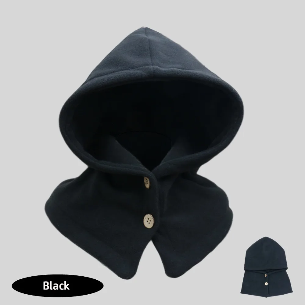 

Fashion Polar Fleece Balaclava Hat Collar Warm Windproof Men's Pullover Cap Ears Warm Soft Women's Head Hooded Hat Outdoor