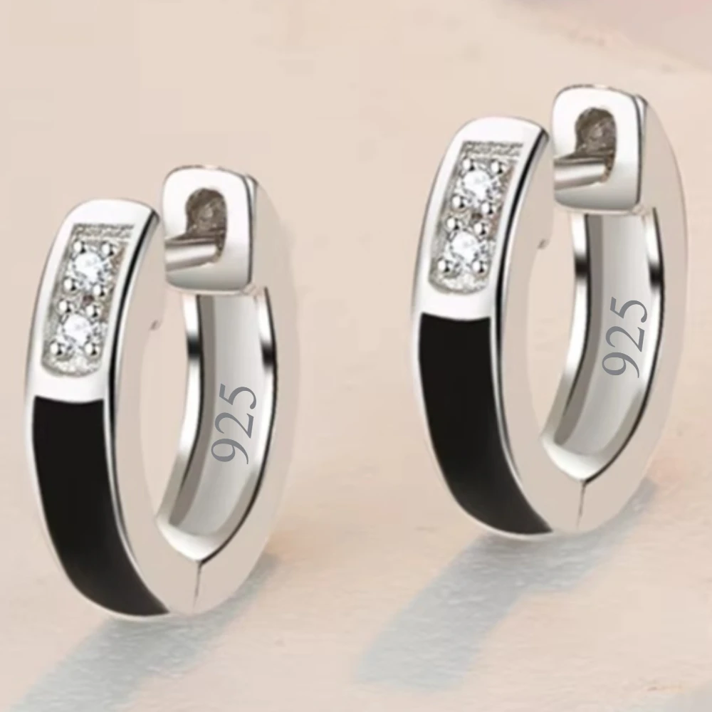 925 Sterling Silver Earrings Inlaid With Zircon Crystal Flower Earrings Charm Jewelry For Women Gift Engagement Beautiful