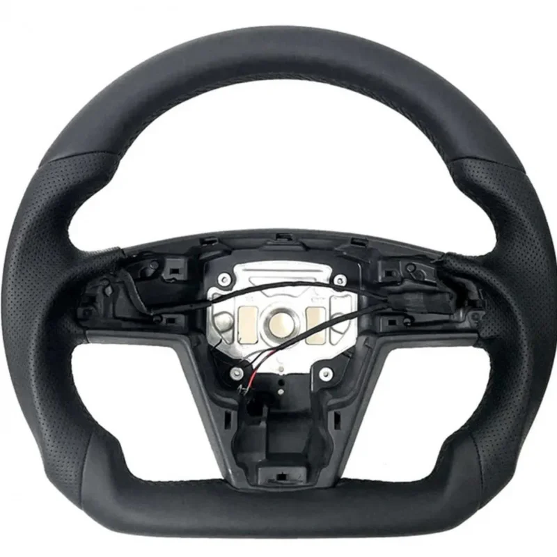 For Tesla Model X/S (2021-2023) Carbon Fiber Yoke Steering Wheel Modification (D-Type & Round Plate)
