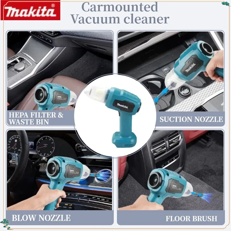 Мини-электрический пылесос Makita с сильным всасыванием, беспроводной ручной домашний очиститель, вентилятор для батареи Makita 20 В