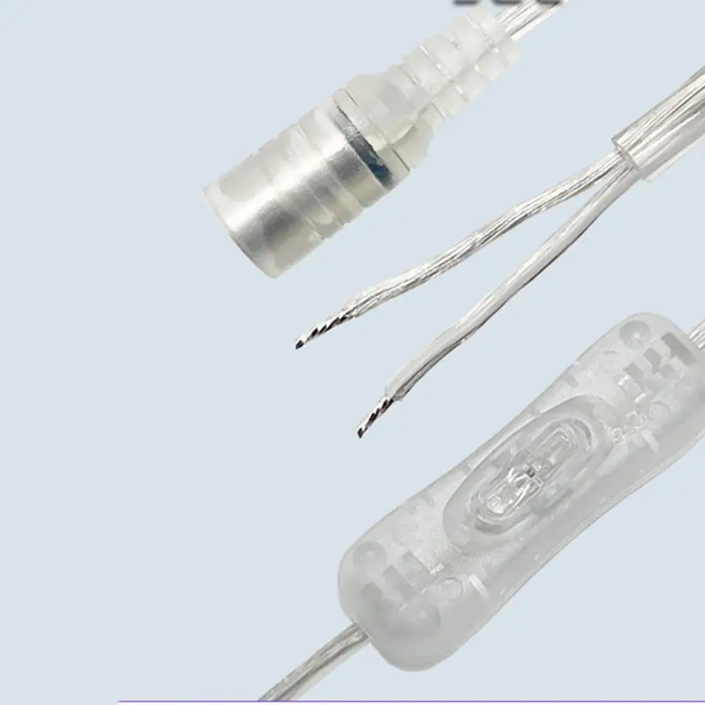 1Pcs 2M DC Power Cord 5V 12V 5.5x2.1mm DC Extension Cable Male To Female On Off Button Switching Cable for LED Strip Light